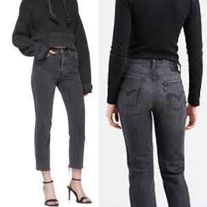 Levi’s Premium Black Grey Wedgie Straight Leg‎ Jeans W24 L26